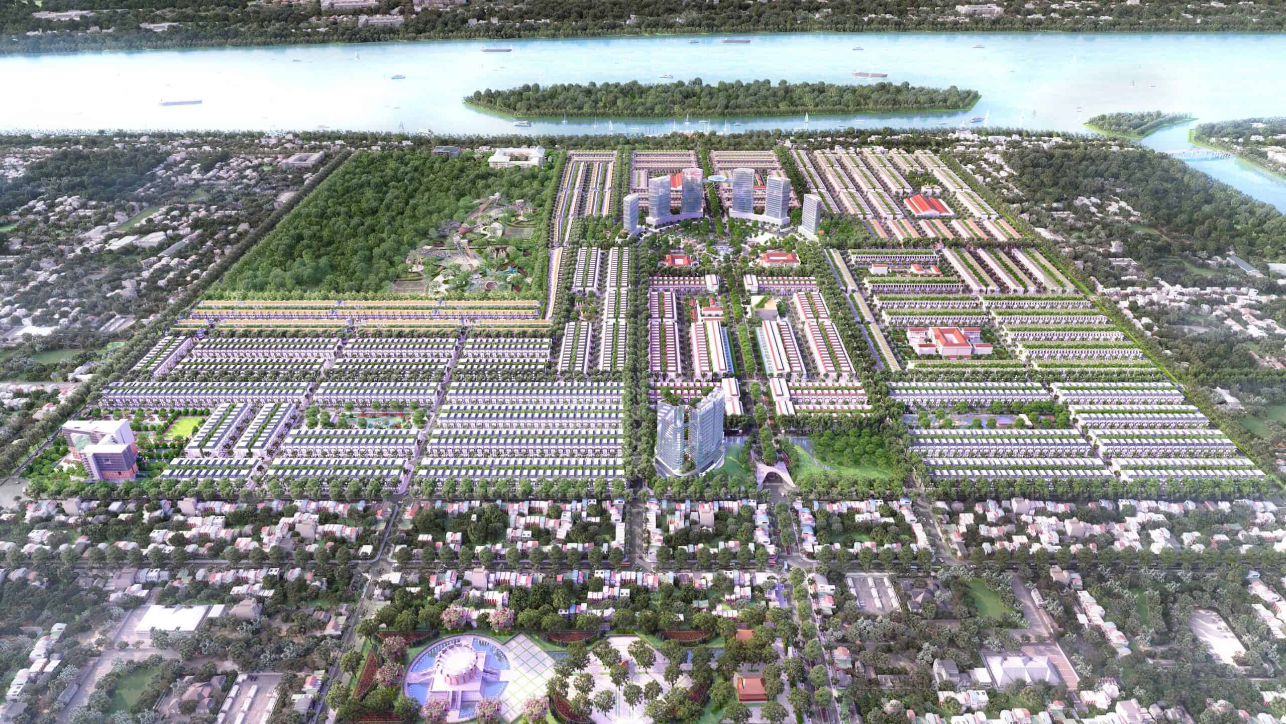 Dự án Stella Mega City có quy mô lớn hơn 150ha, vốn lến đến 10.000 tỷ, vị trí trung tâm 2 mặt tiền